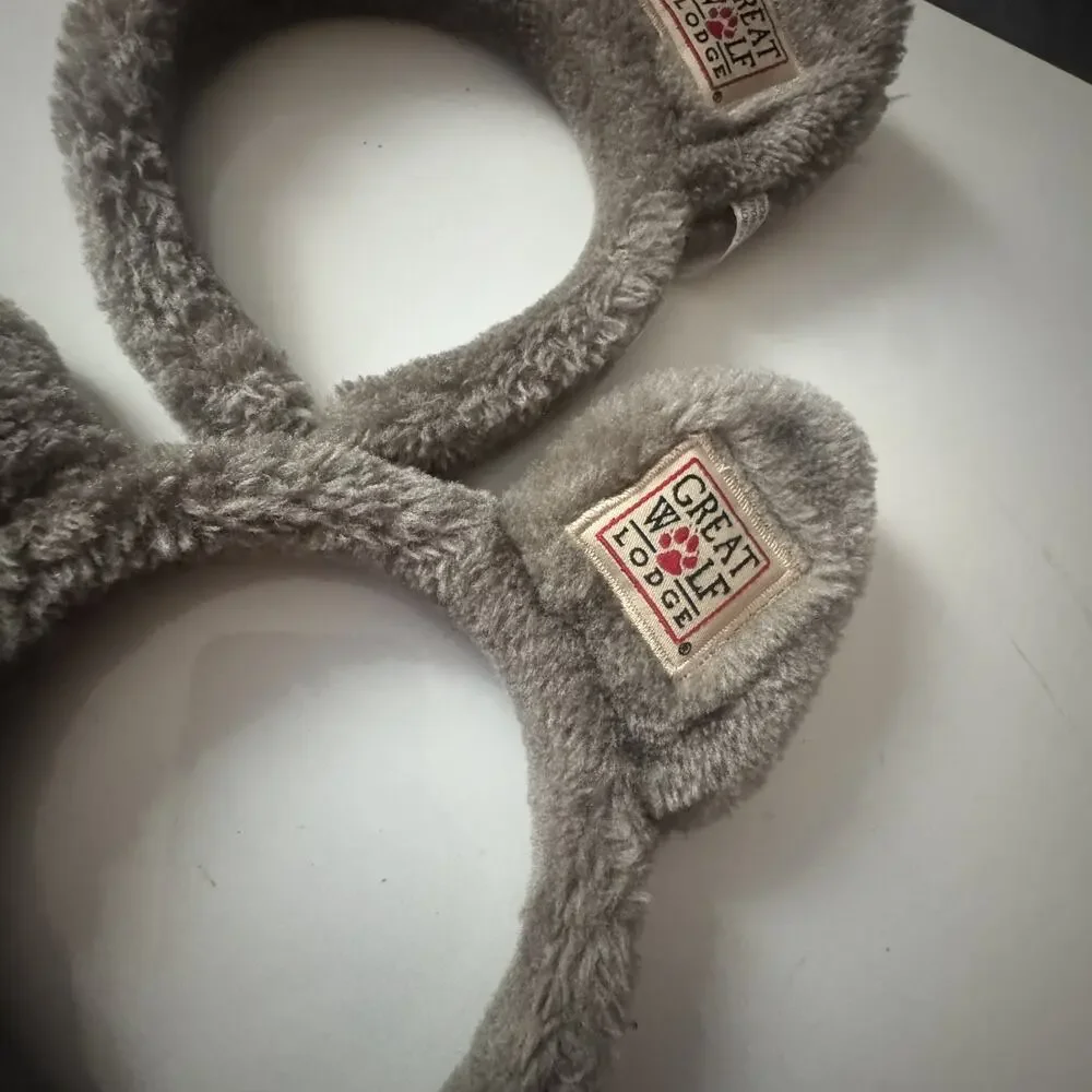 Great Wolf Lodge Wolf Ears Headband Gray Souvenir Pair of 2